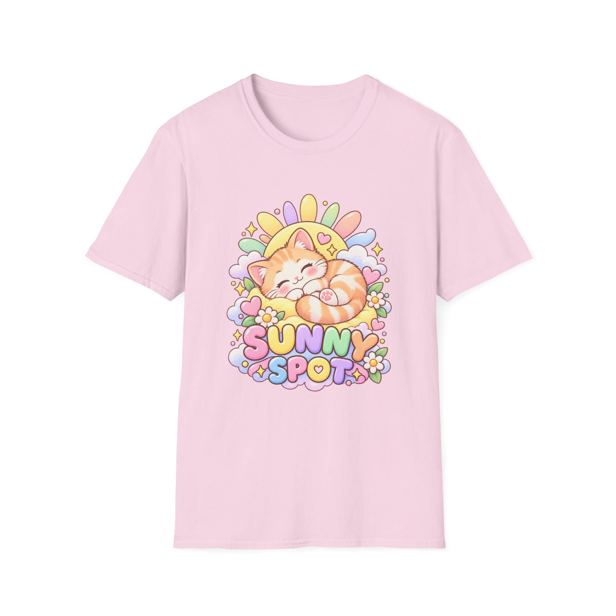 Sunny Spot Cat T-Shirt — Cute Sleeping Kitten Graphic Tee