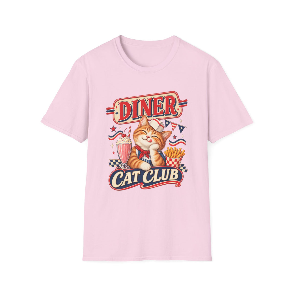 Diner Cat Club T‑Shirt — Retro Cute Cat Diner Graphic Tee
