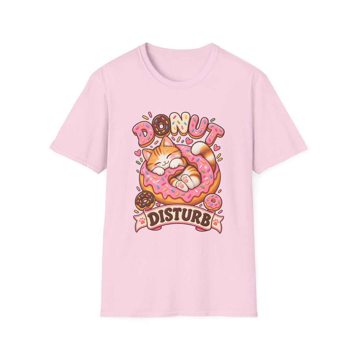 Donut Disturb Cat T-Shirt — Cute Sleeping Kitty Donut Graphic Tee