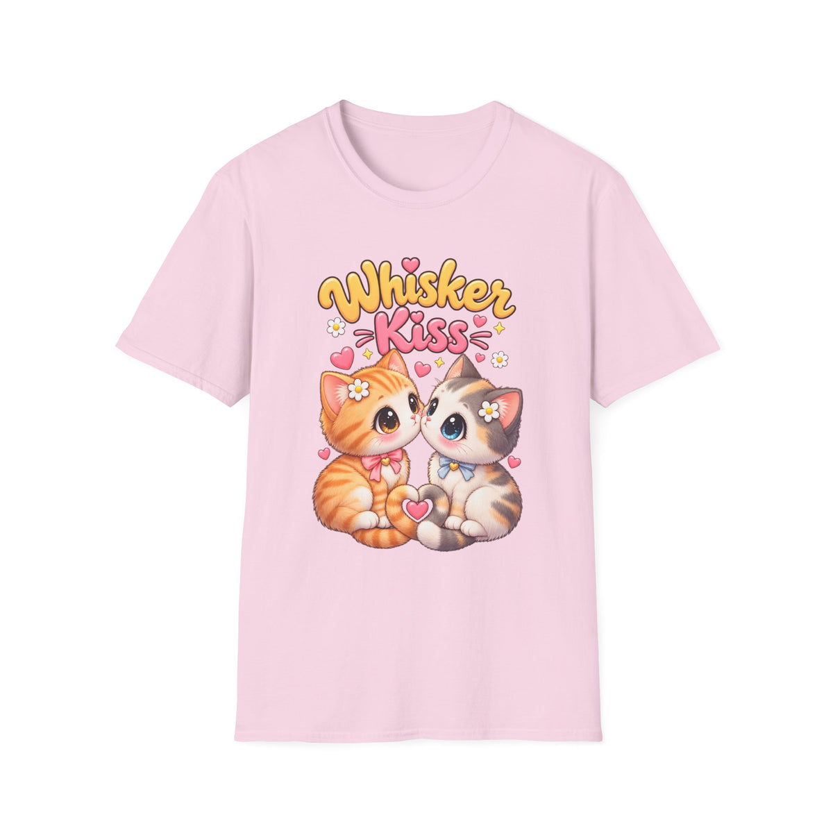Whisker Kiss T-Shirt — Cute Kissing Kittens Graphic Tee