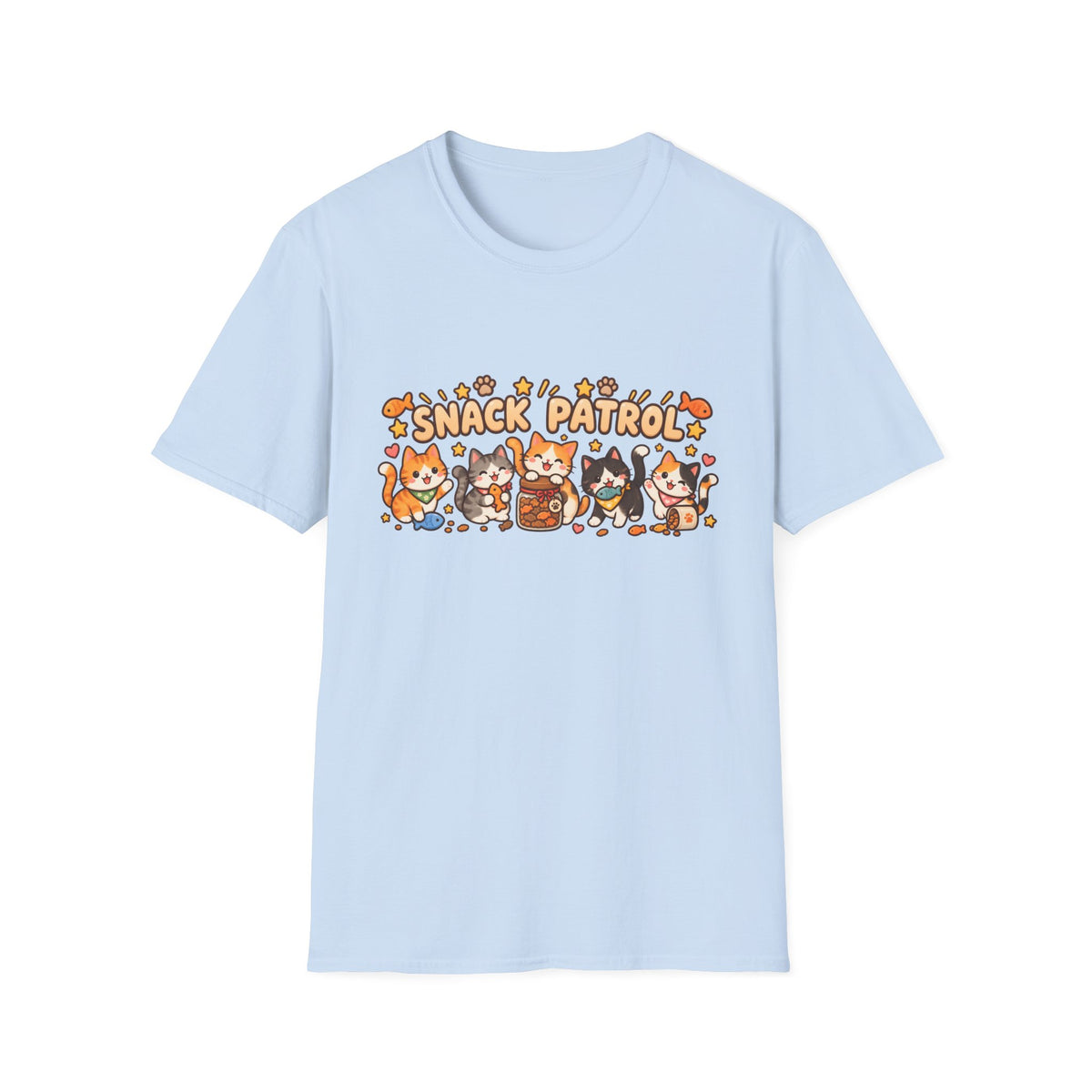 Snack Patrol T-Shirt — Cute Kawaii Cats Holding Snacks