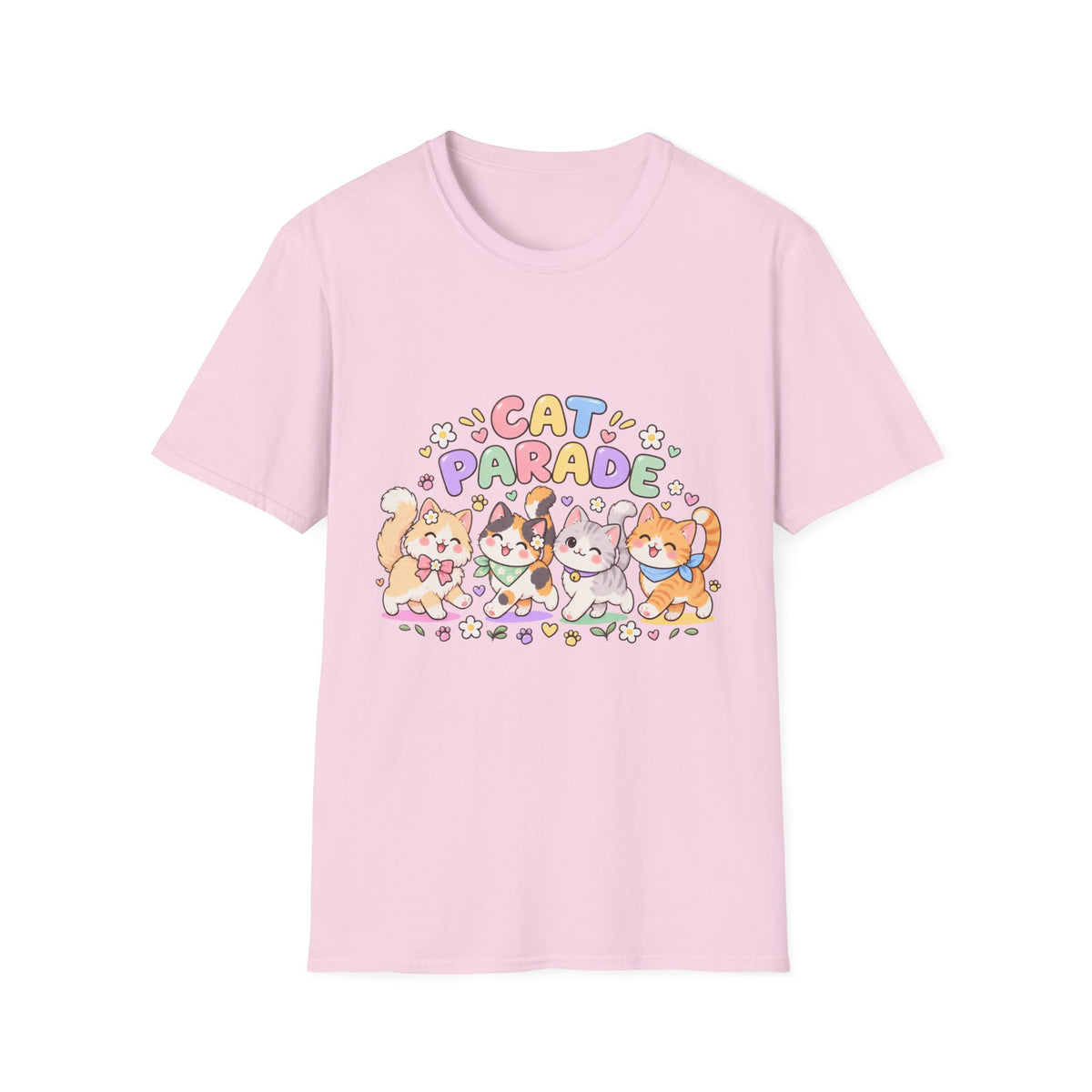 Cat Parade T-Shirt — Cute Cartoon Cats Graphic Tee