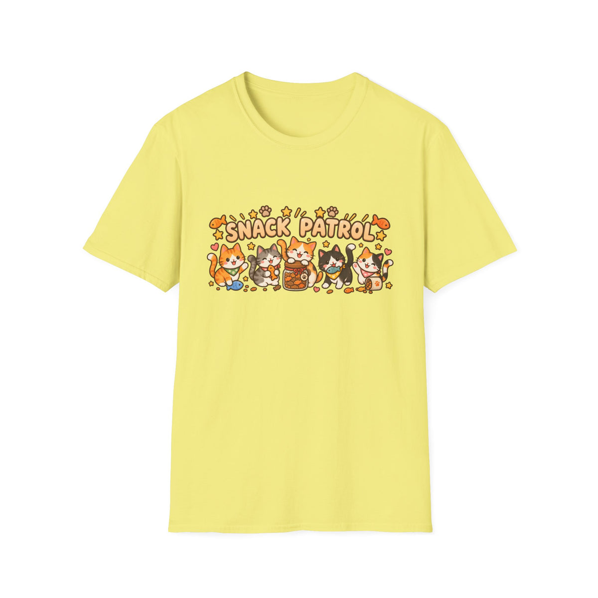 Snack Patrol T-Shirt — Cute Kawaii Cats Holding Snacks