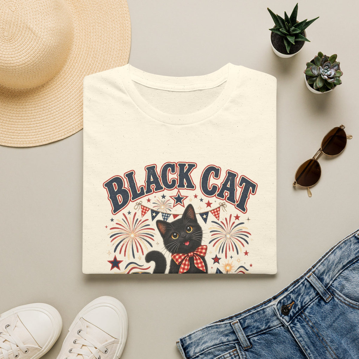 Black Cat Sparkle Club Tee – Cute Retro Cat Graphic T‑Shirt