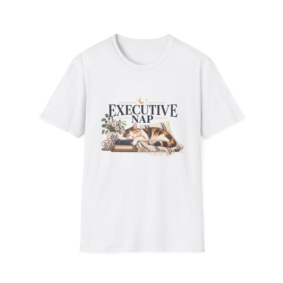 Executive Nap T-Shirt — Cute Cat Sleeping Graphic Tee for Cat Lovers