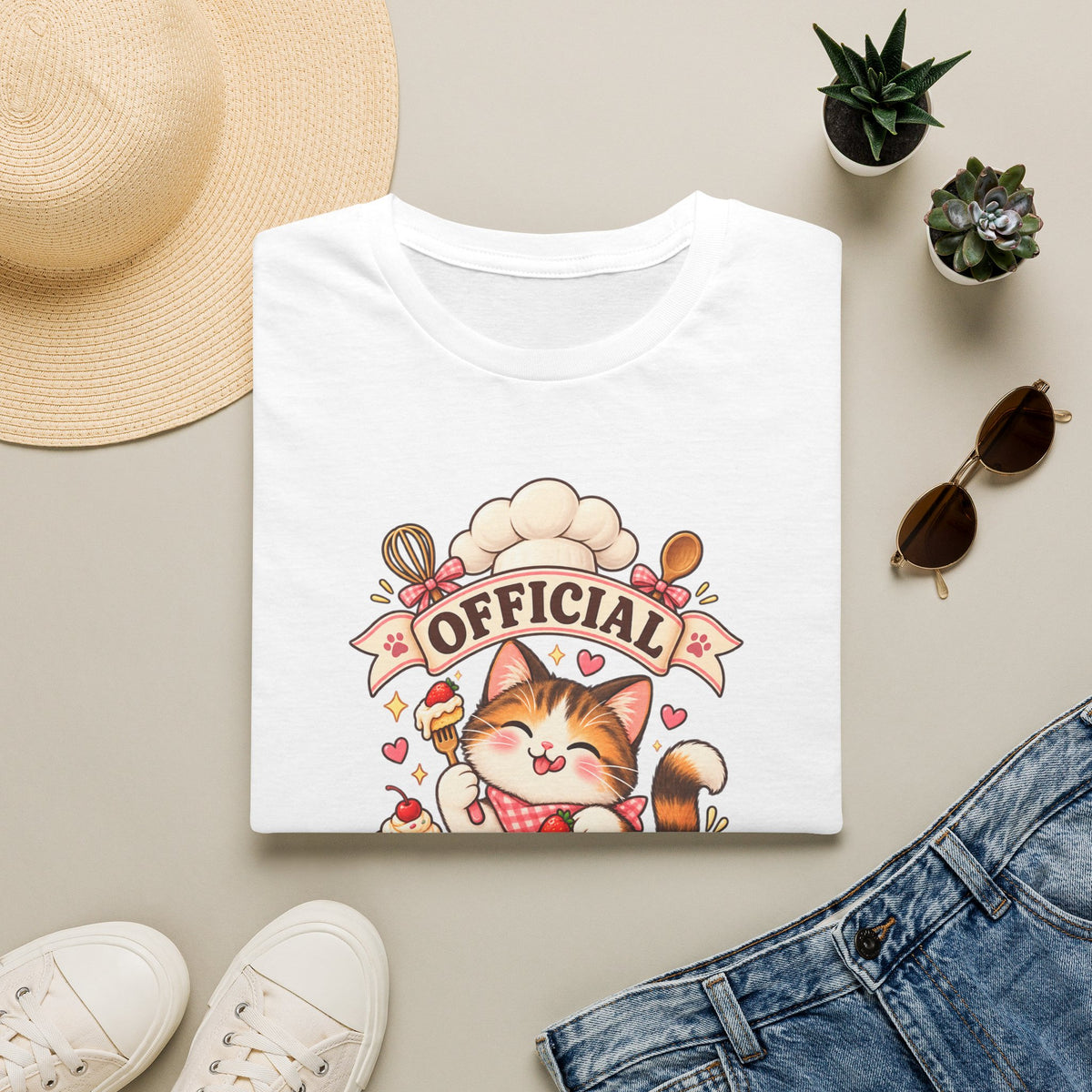 T-Shirt — "Official Candy Tester" Cute Cat Graphic