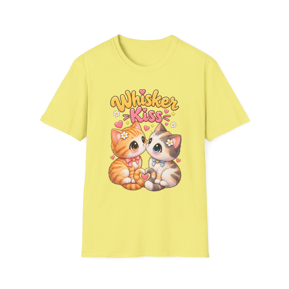 Whisker Kiss T-Shirt — Cute Kissing Kittens Graphic Tee