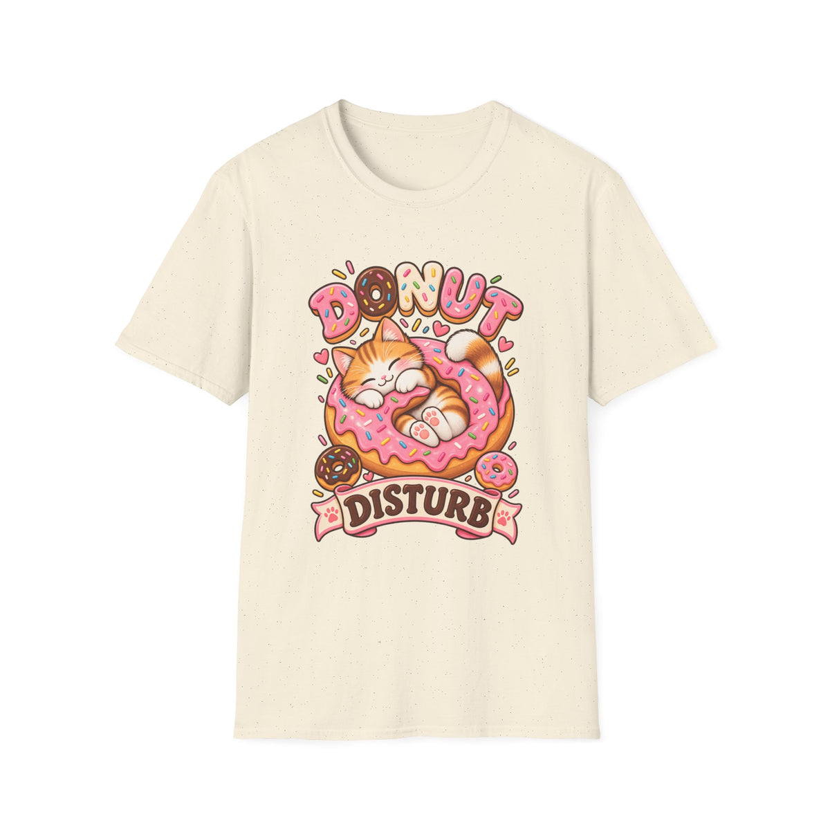 Donut Disturb Cat T-Shirt — Cute Sleeping Kitty Donut Graphic Tee