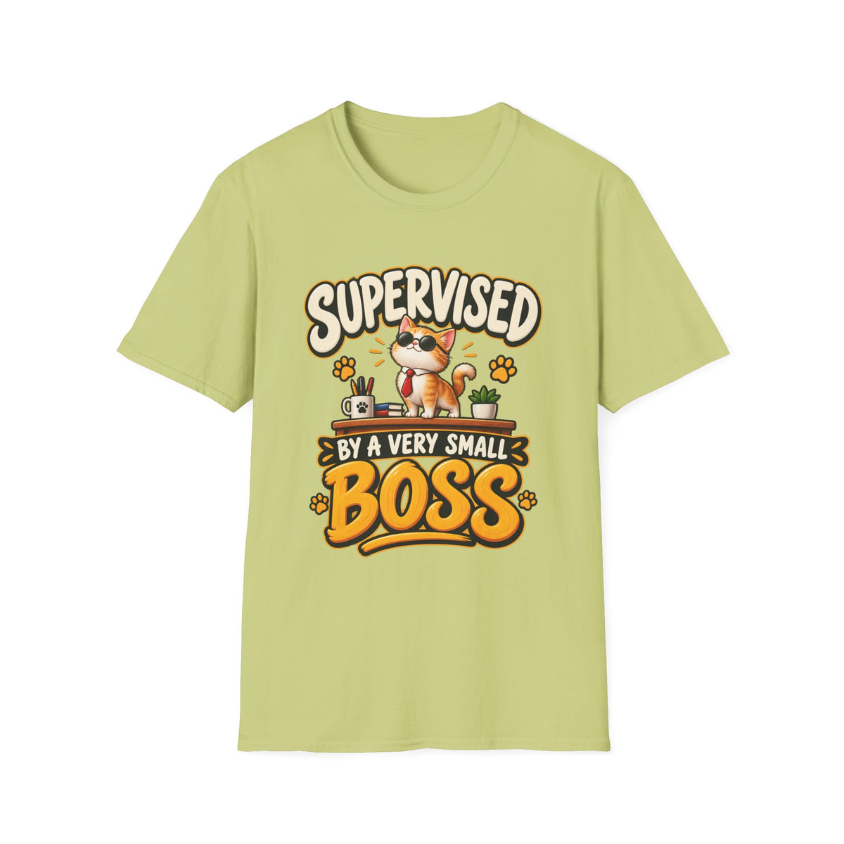 Supervised by a Very Small Boss T-Shirt — Cute Cat Supervisor Graphic Tee