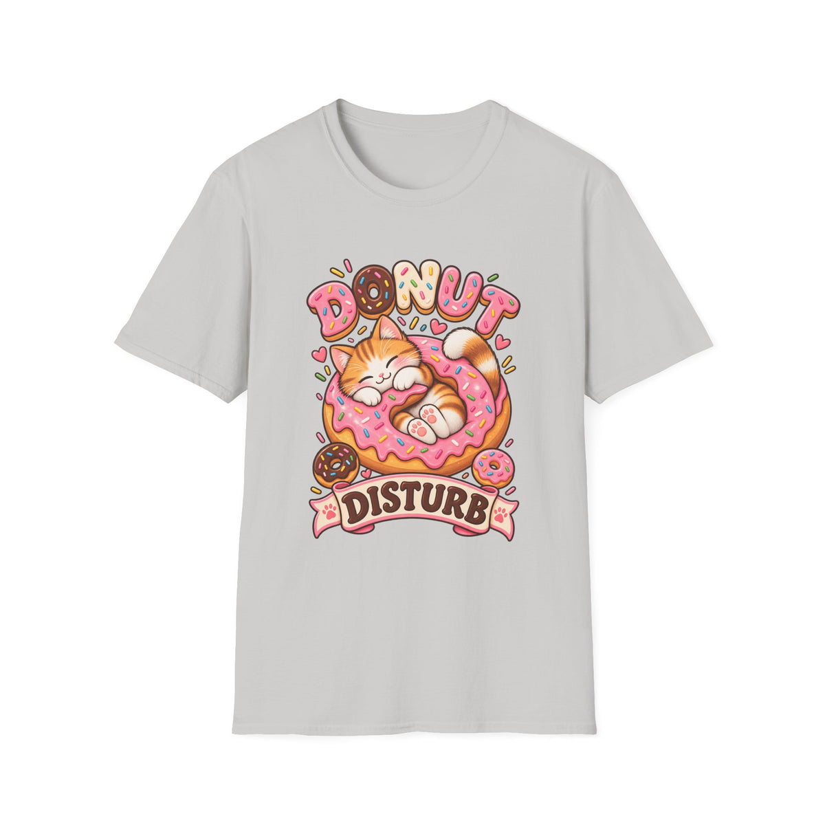 Donut Disturb Cat T-Shirt — Cute Sleeping Kitty Donut Graphic Tee