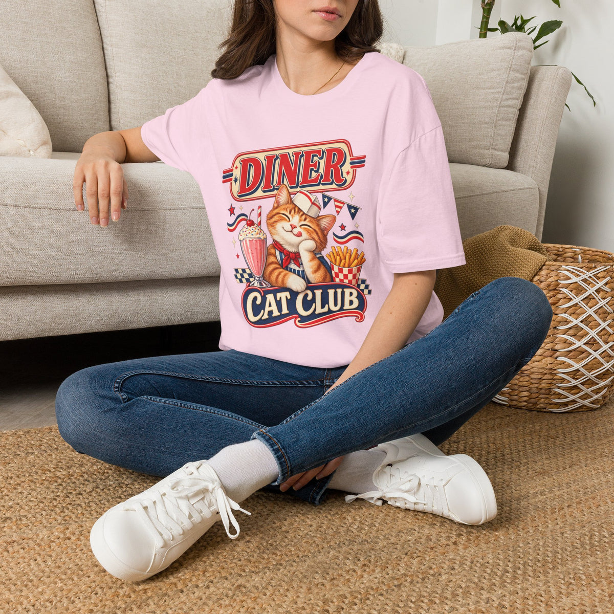 Diner Cat Club T‑Shirt — Retro Cute Cat Diner Graphic Tee
