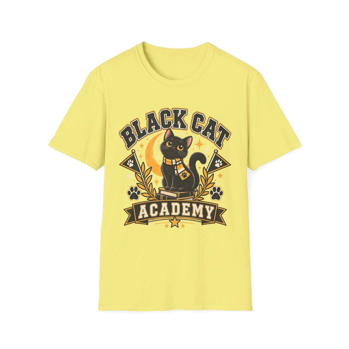 Black Cat Academy T-Shirt — Cute Witchy Cat Graphic Tee