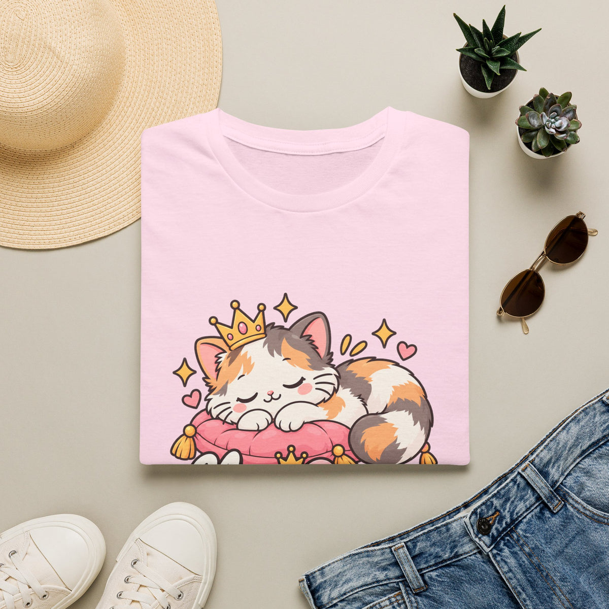 Nap Queen T-Shirt — Cute Sleeping Calico Cat Graphic Tee