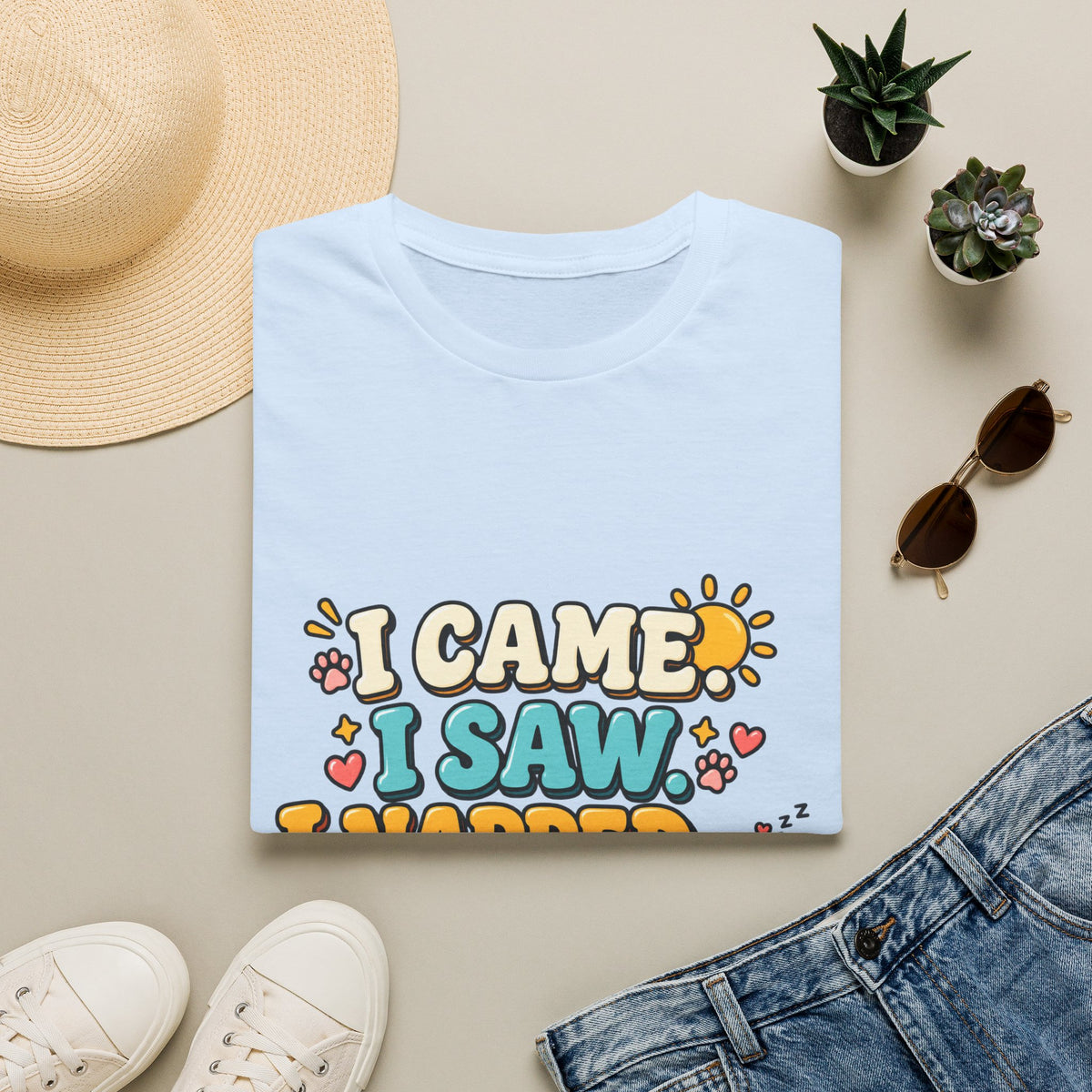 I Came I Saw I Napped T-Shirt — Cute Retro Sleepy Graphic Tee for Women & Men