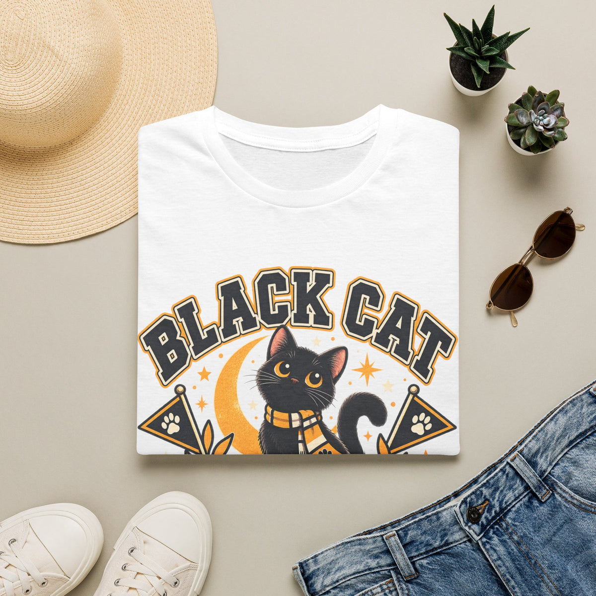 Black Cat Academy T-Shirt — Cute Witchy Cat Graphic Tee