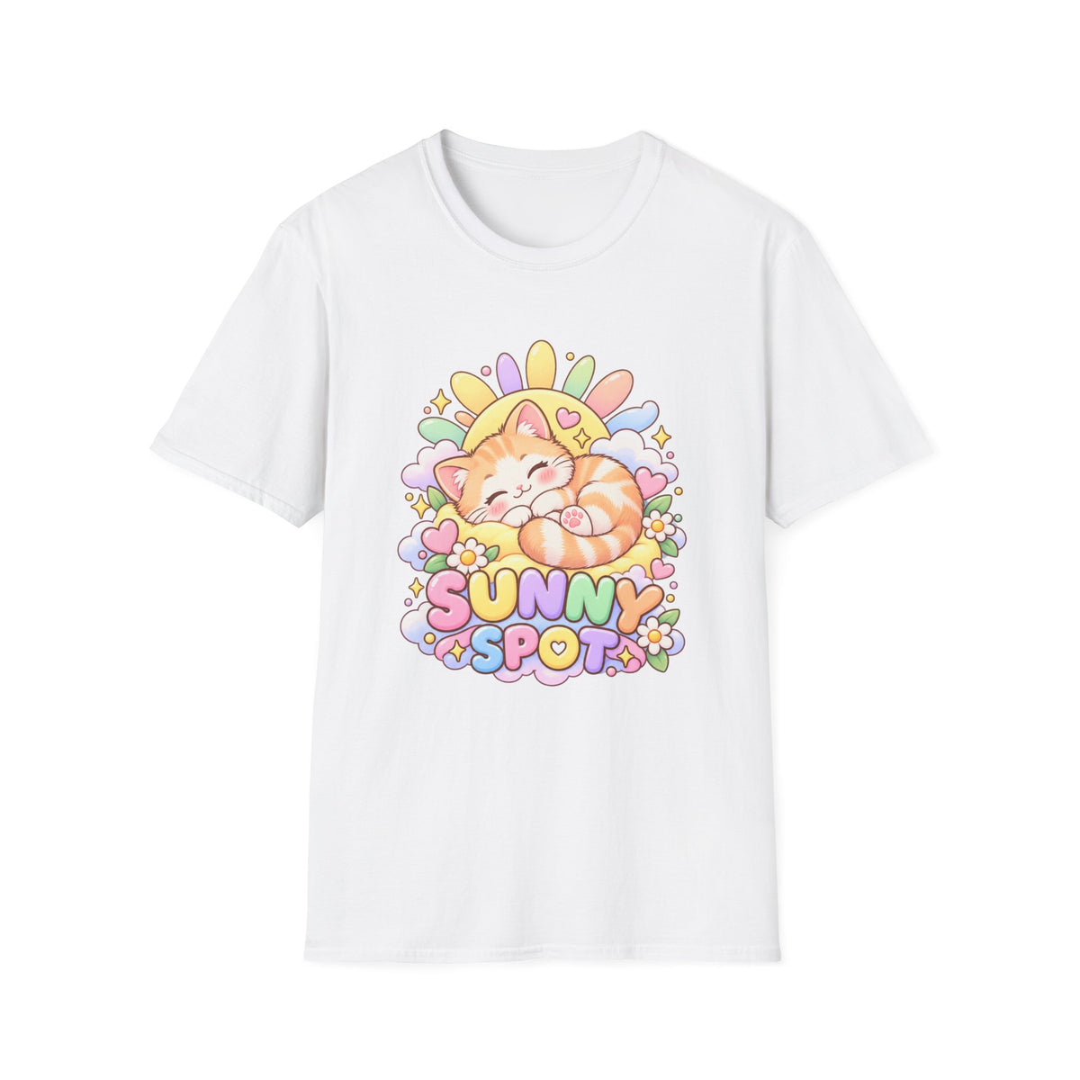 Sunny Spot Cat T-Shirt — Cute Sleeping Kitten Graphic Tee