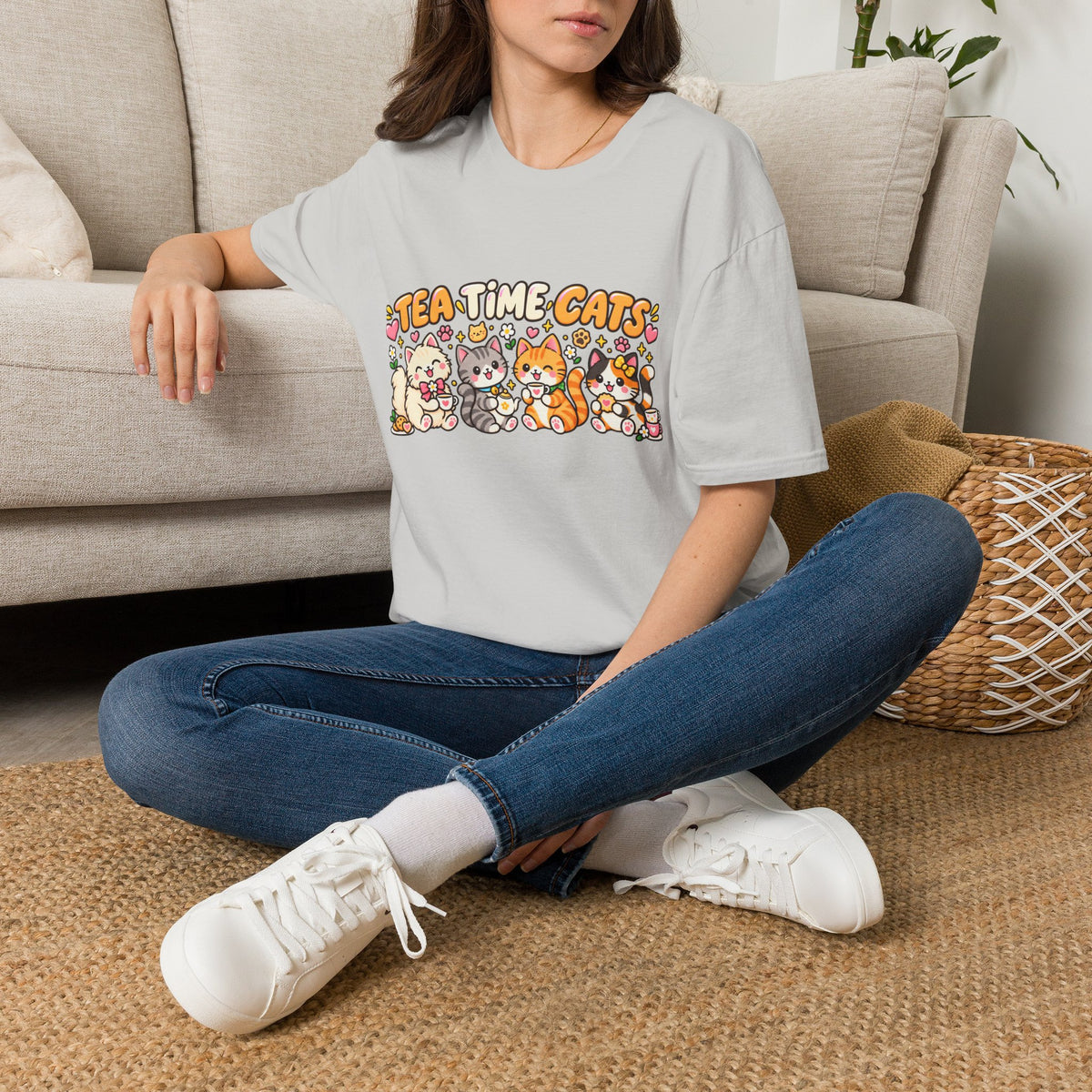 Tea Time Cats T-Shirt — Cute Kawaii Cat Tea Party Graphic Tee