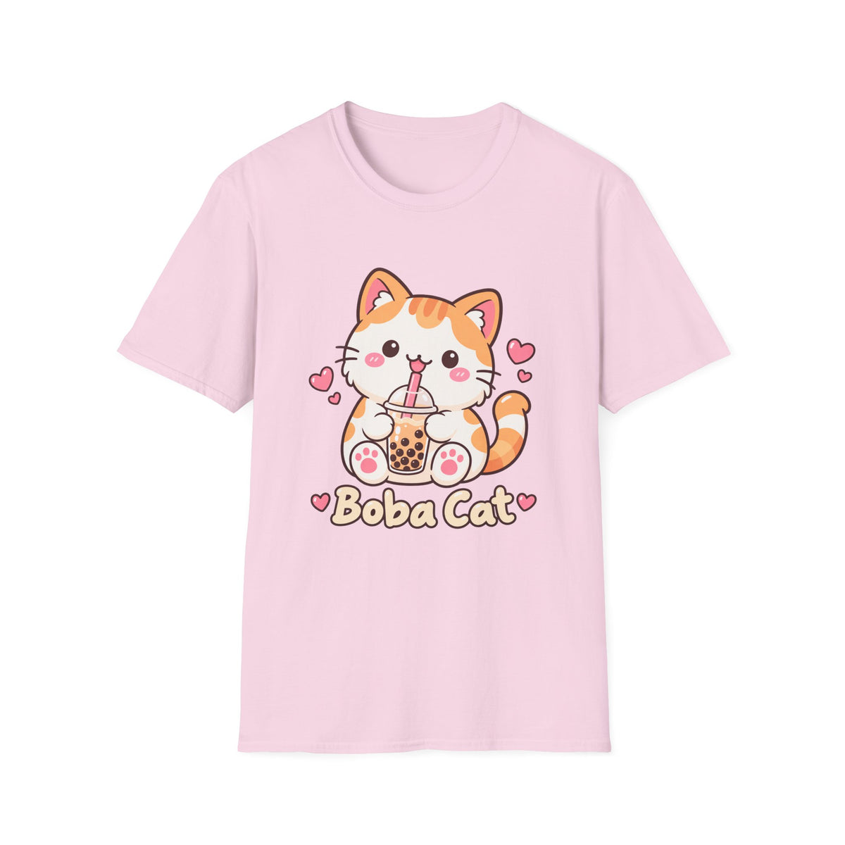 Boba Cat Cute Kawaii Bubble Tea Graphic Tee
