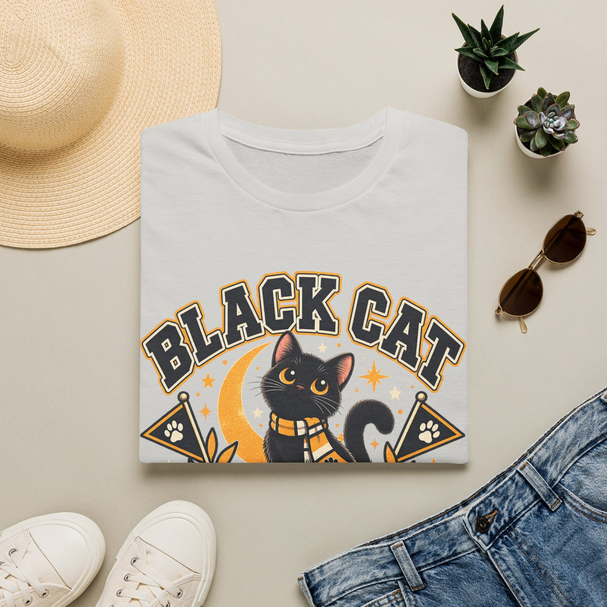 Black Cat Academy T-Shirt — Cute Witchy Cat Graphic Tee