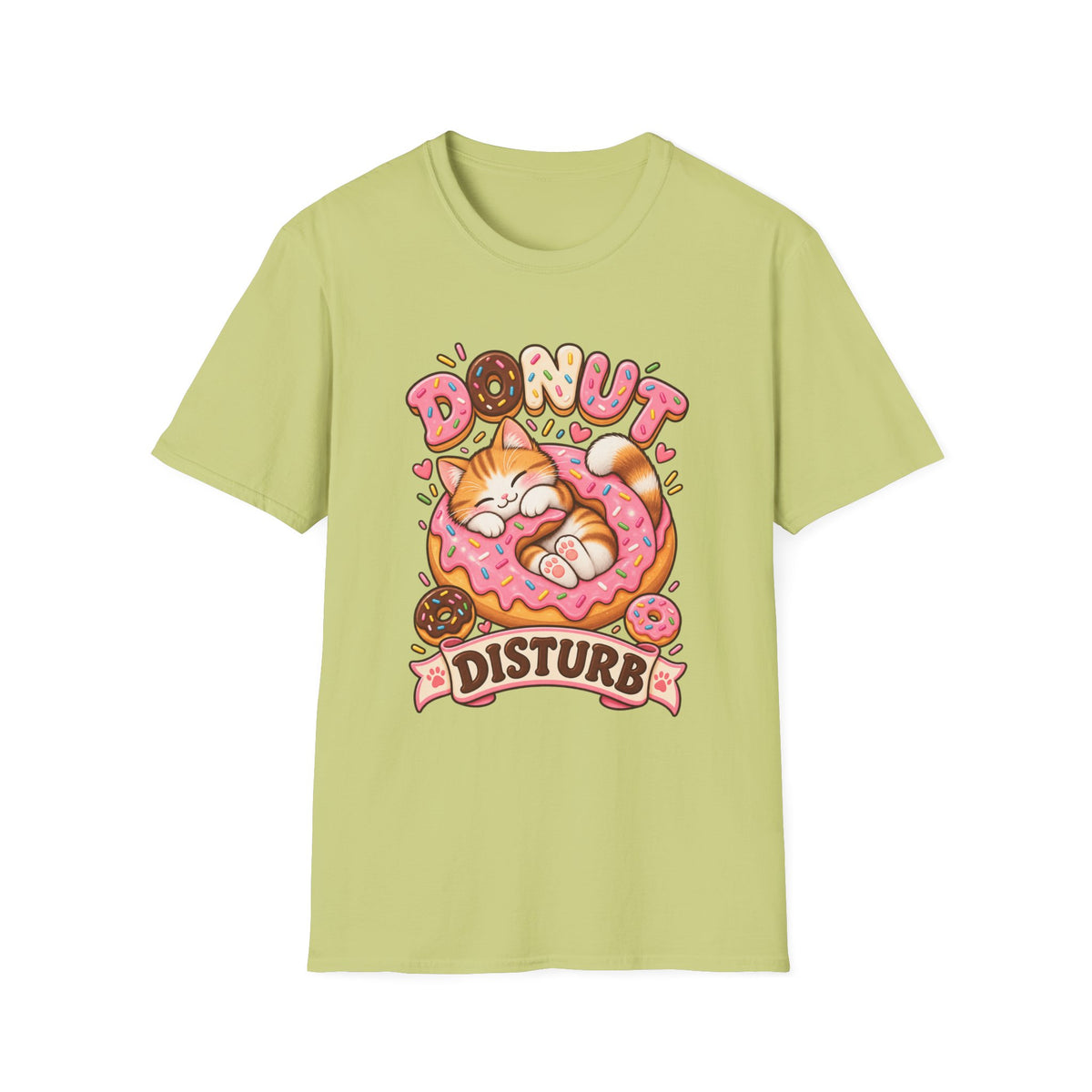 Donut Disturb Cat T-Shirt — Cute Sleeping Kitty Donut Graphic Tee