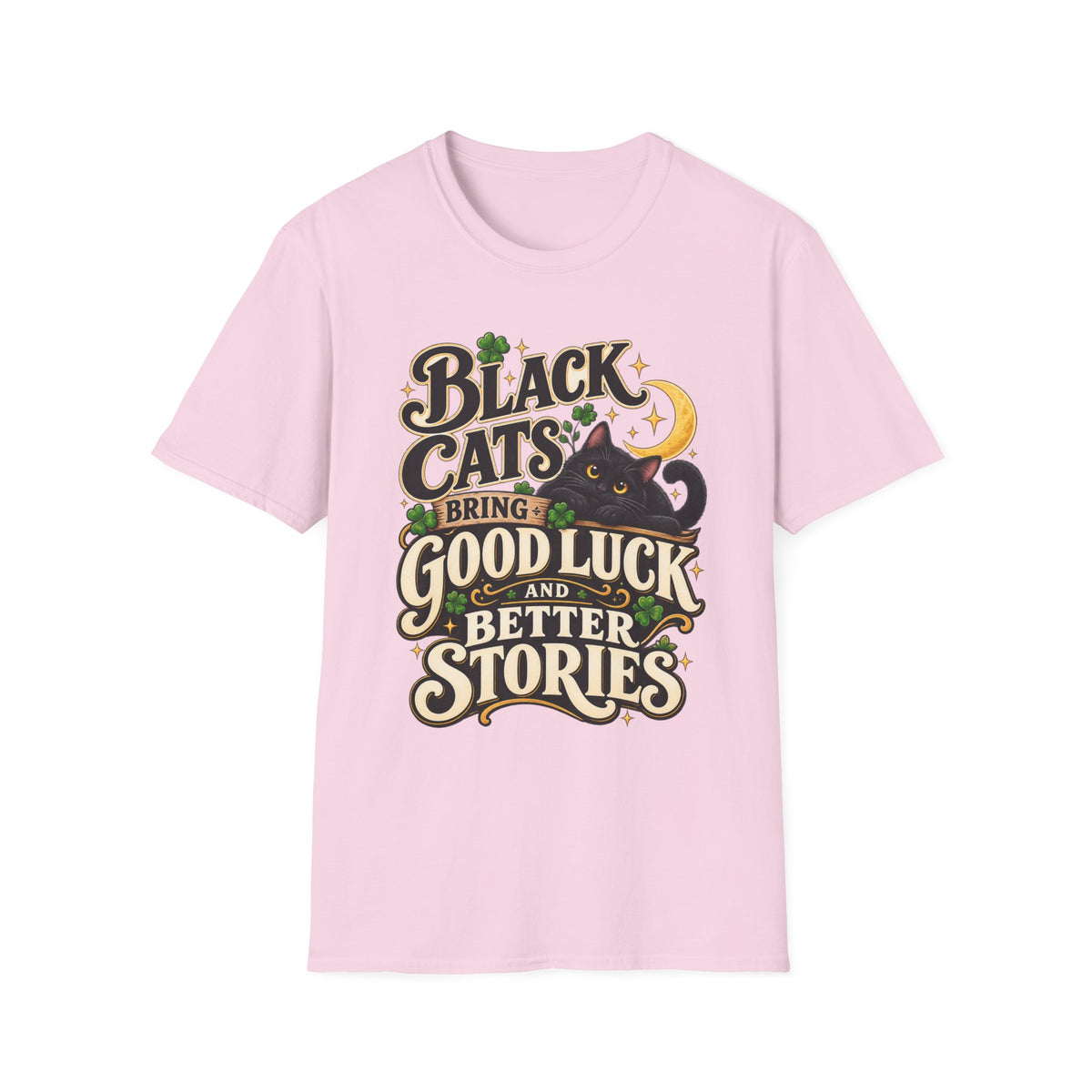 Black Cats Bring Good Luck T-Shirt — Cute Lucky Black Cat Graphic Tee