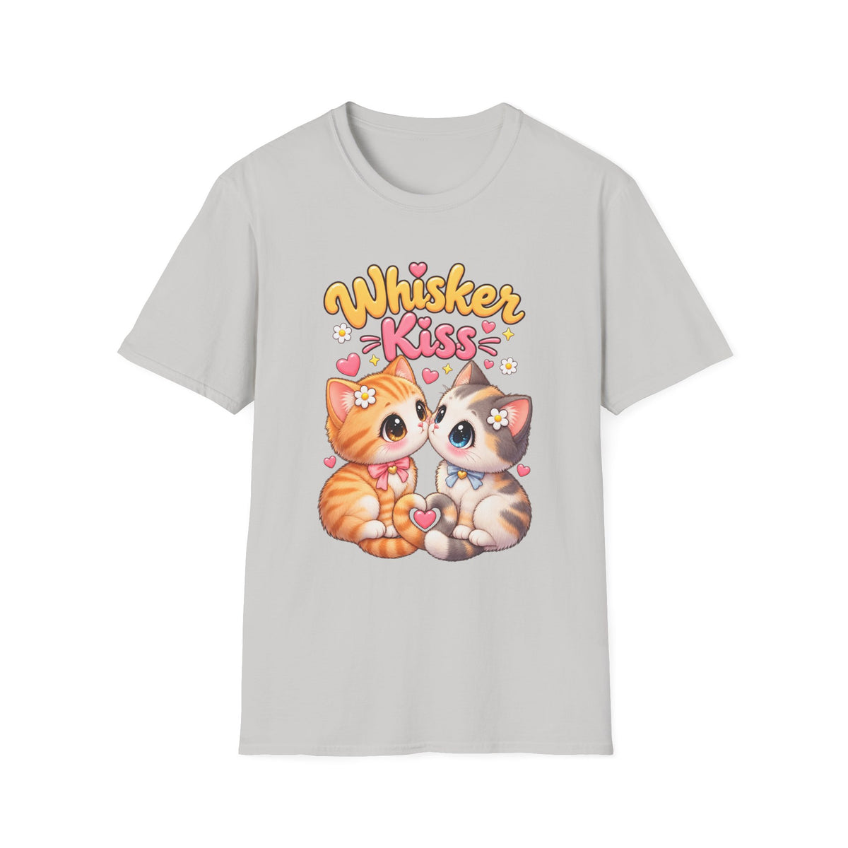 Whisker Kiss T-Shirt — Cute Kissing Kittens Graphic Tee