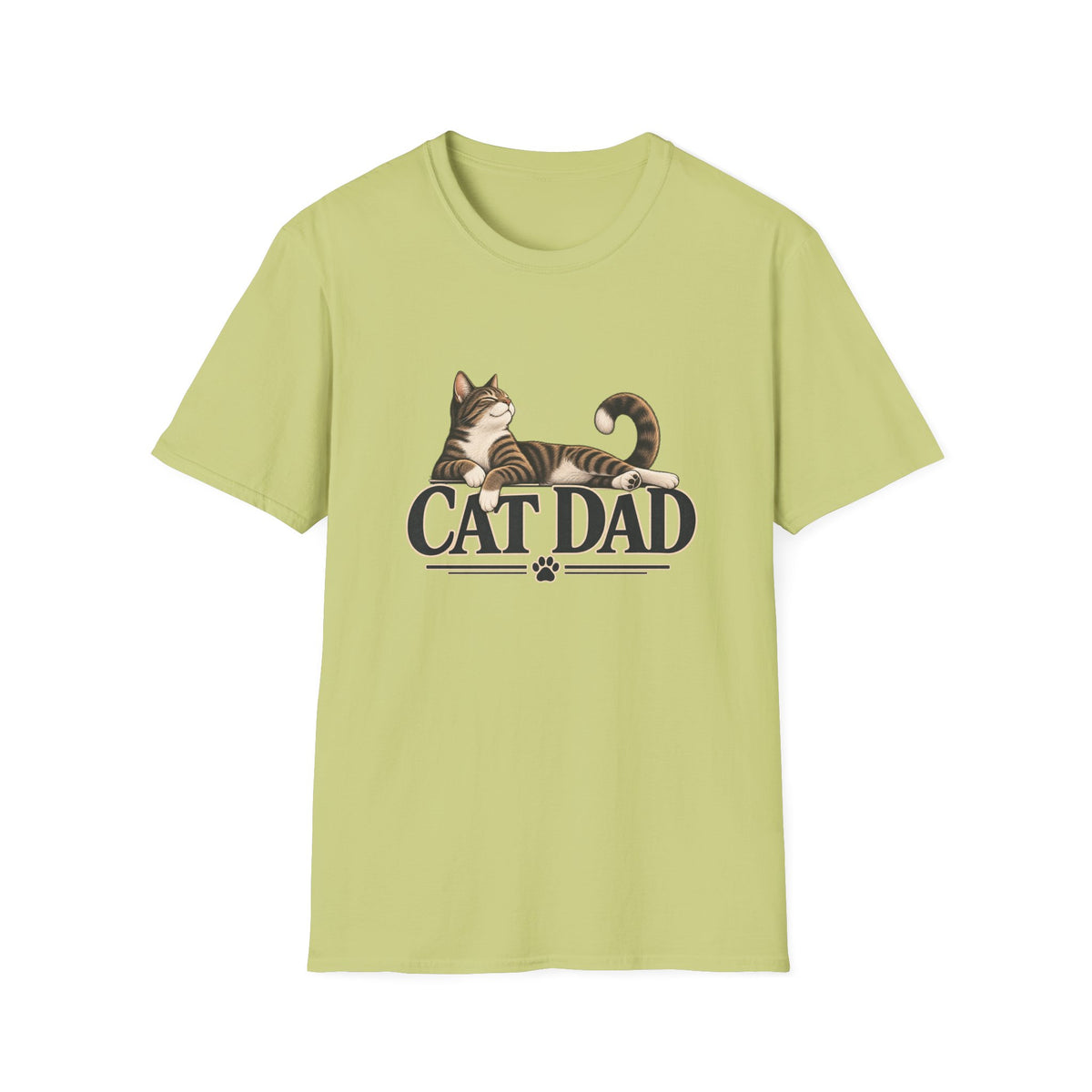 Cat Dad T-Shirt — Relaxed Tabby Cat Graphic Tee for Cat Lovers