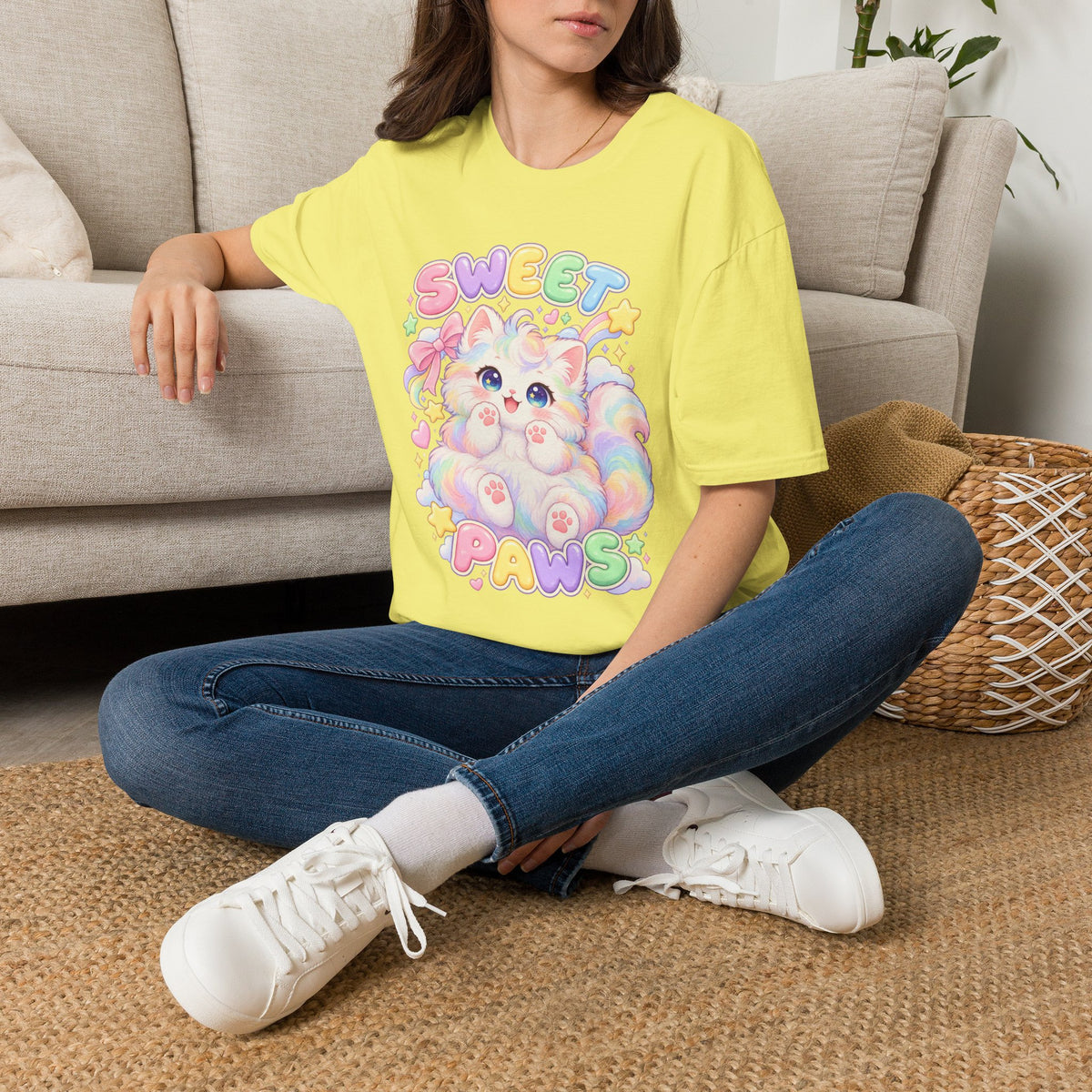 Sweet Paws Cute Pastel Cat T-Shirt