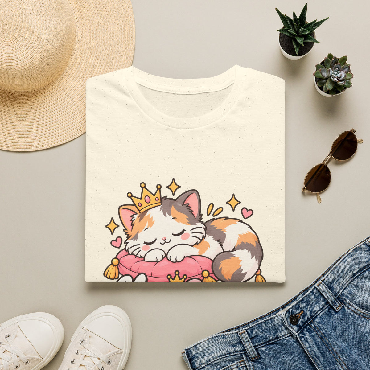 Nap Queen T-Shirt — Cute Sleeping Calico Cat Graphic Tee