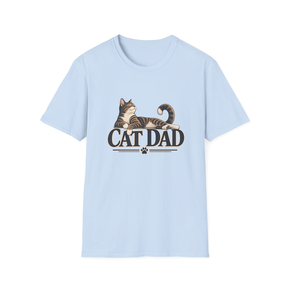 Cat Dad T-Shirt — Relaxed Tabby Cat Graphic Tee for Cat Lovers