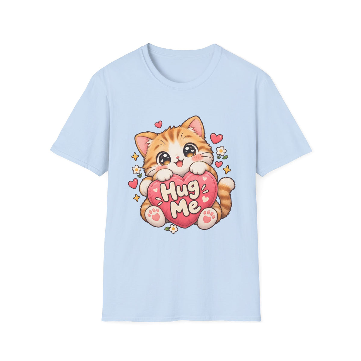 Cute Kitten "Hug Me" T-Shirt — Adorable Heart Cat Graphic Tee