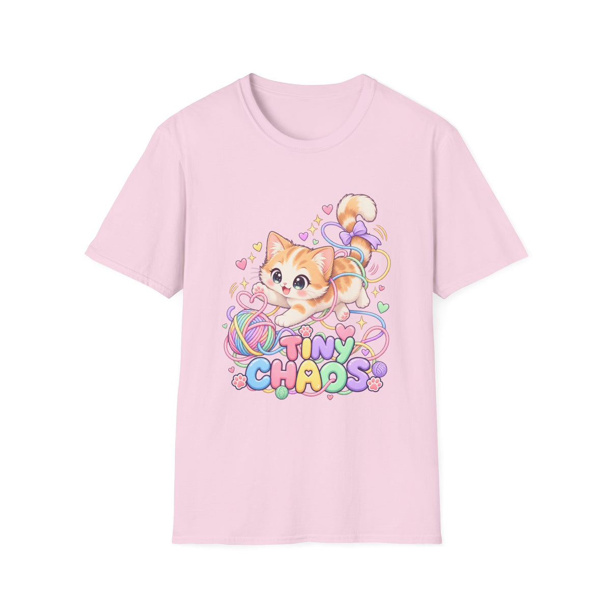 Cute Kitten Graphic T-Shirt — "Tiny Chaos" Pastel Cat Design