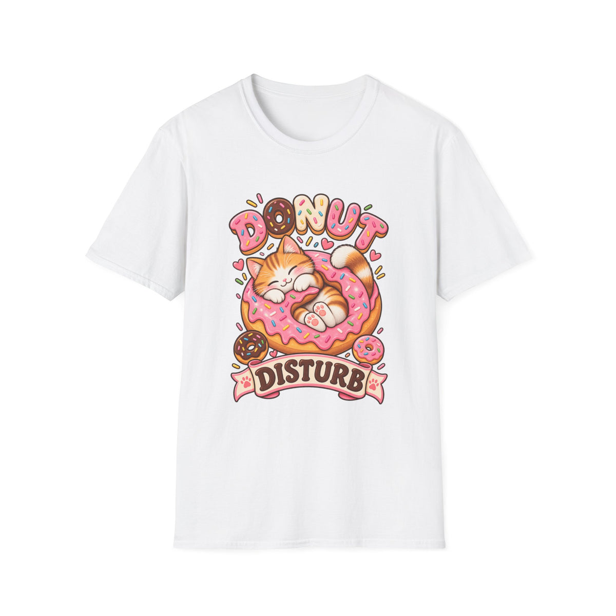 Donut Disturb Cat T-Shirt — Cute Sleeping Kitty Donut Graphic Tee
