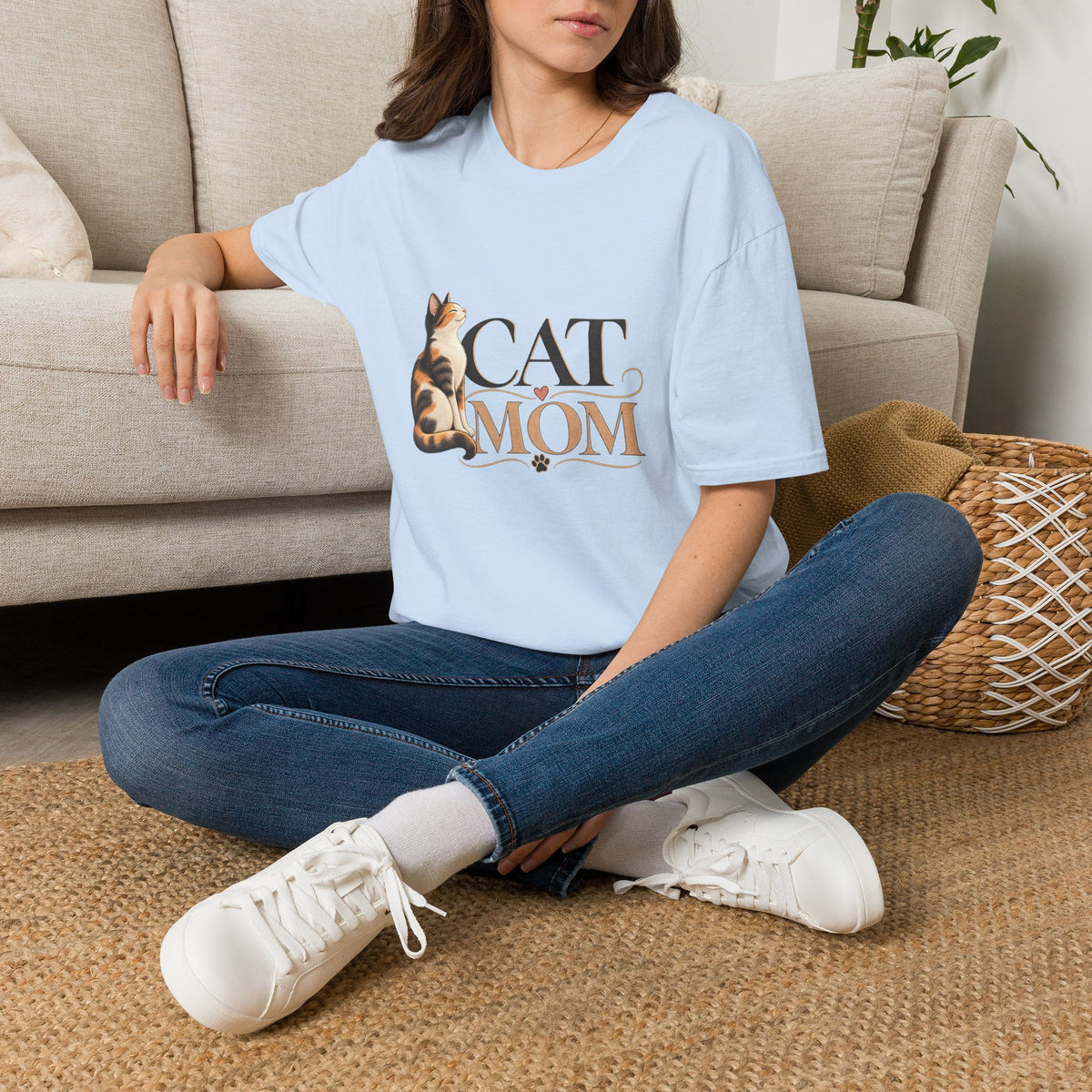 Cat Mom T‑Shirt — Cute Calico Cat Graphic Tee for Cat Lovers