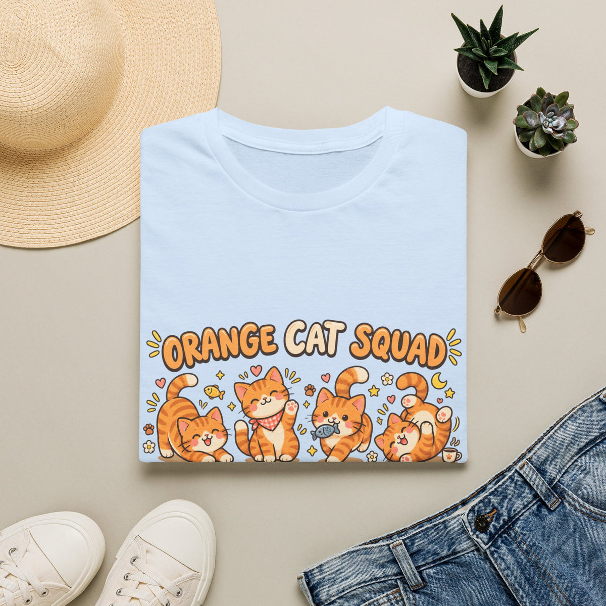 Orange Cat Squad T-Shirt – Cute Ginger Cats Graphic Tee for Cat Lovers