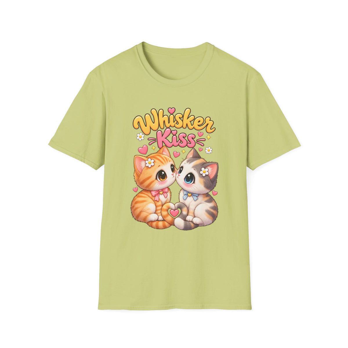 Whisker Kiss T-Shirt — Cute Kissing Kittens Graphic Tee
