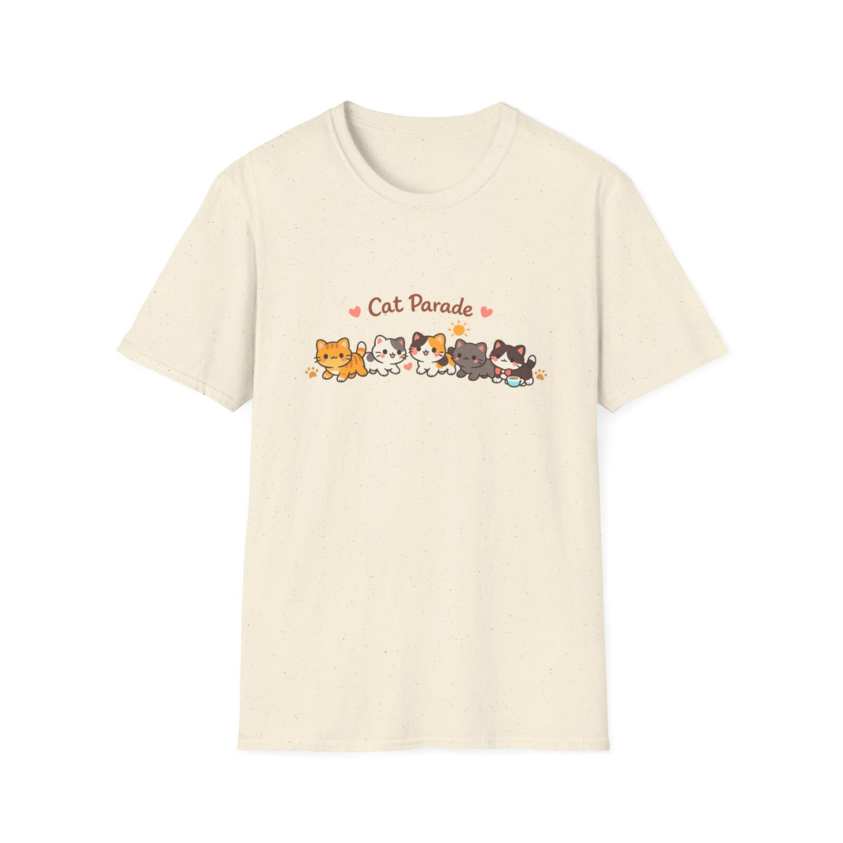 Cat Parade T-Shirt — Cute Kittens Graphic Tee for Cat Lovers