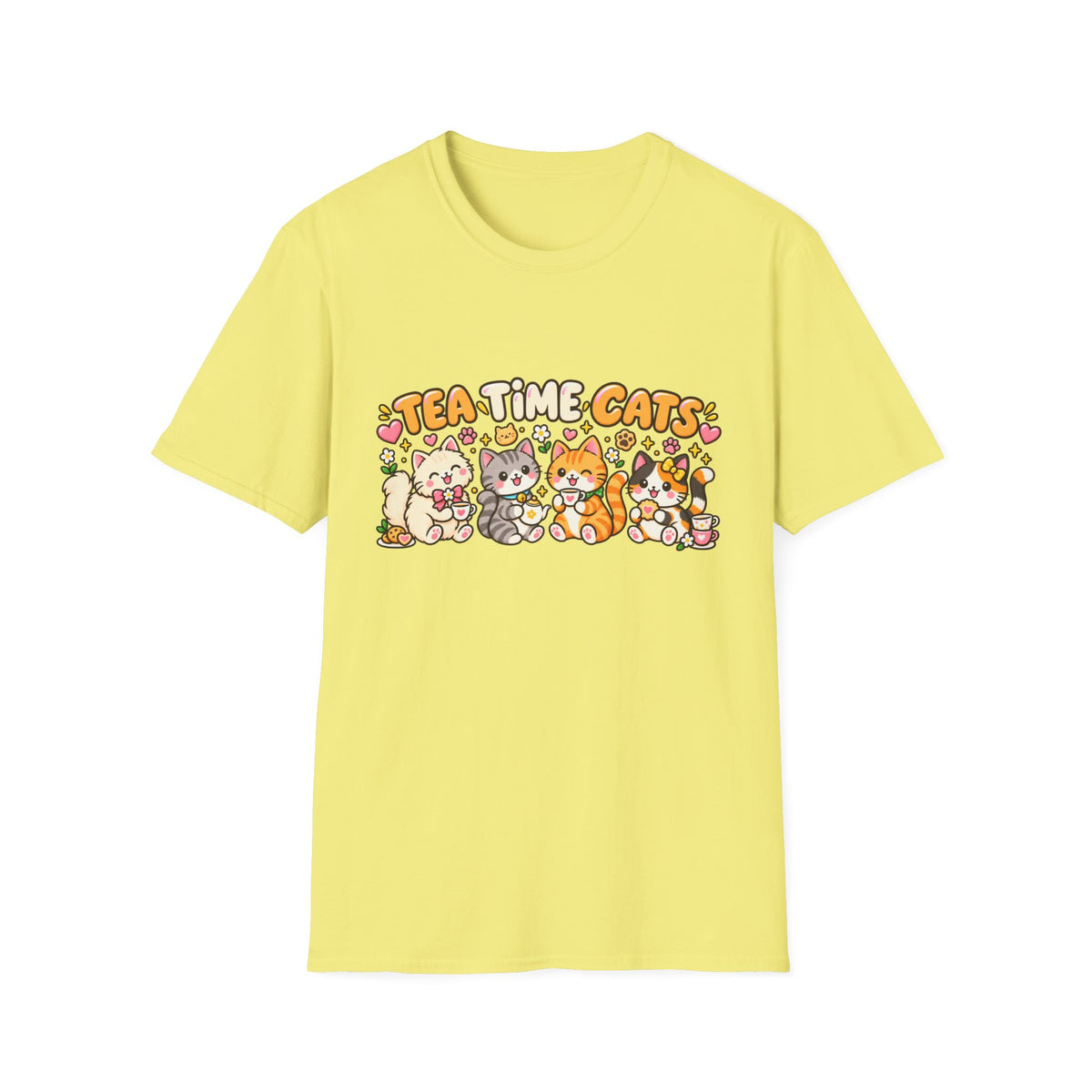 Tea Time Cats T-Shirt — Cute Kawaii Cat Tea Party Graphic Tee