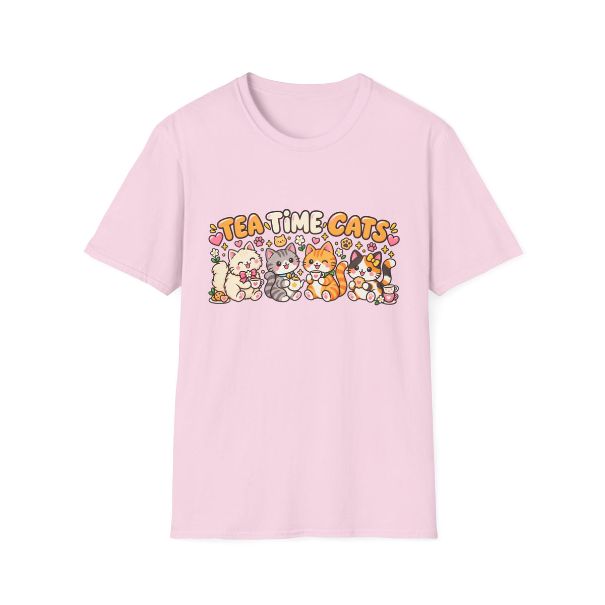 Tea Time Cats T-Shirt — Cute Kawaii Cat Tea Party Graphic Tee
