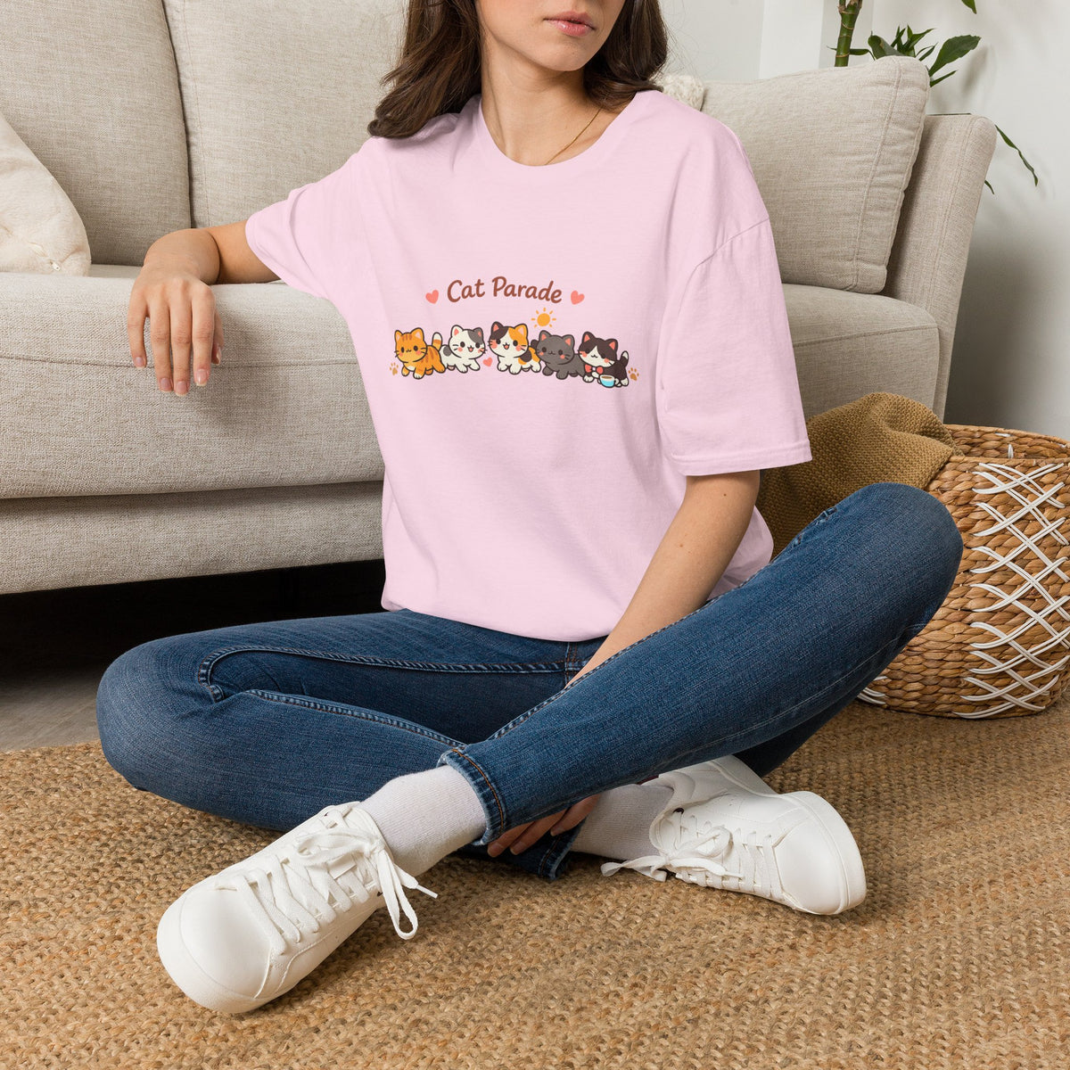 Cat Parade T-Shirt — Cute Kittens Graphic Tee for Cat Lovers