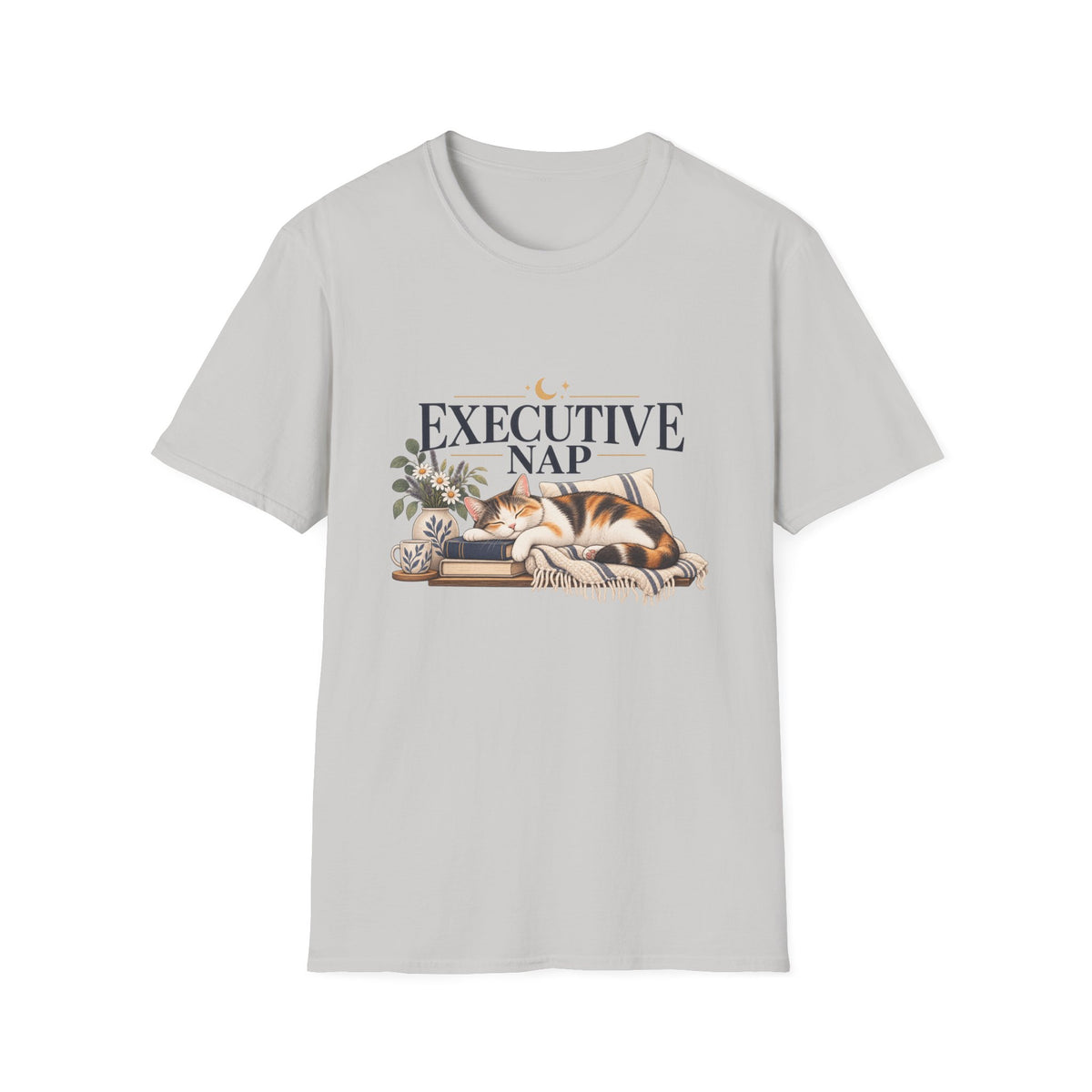 Executive Nap T-Shirt — Cute Cat Sleeping Graphic Tee for Cat Lovers