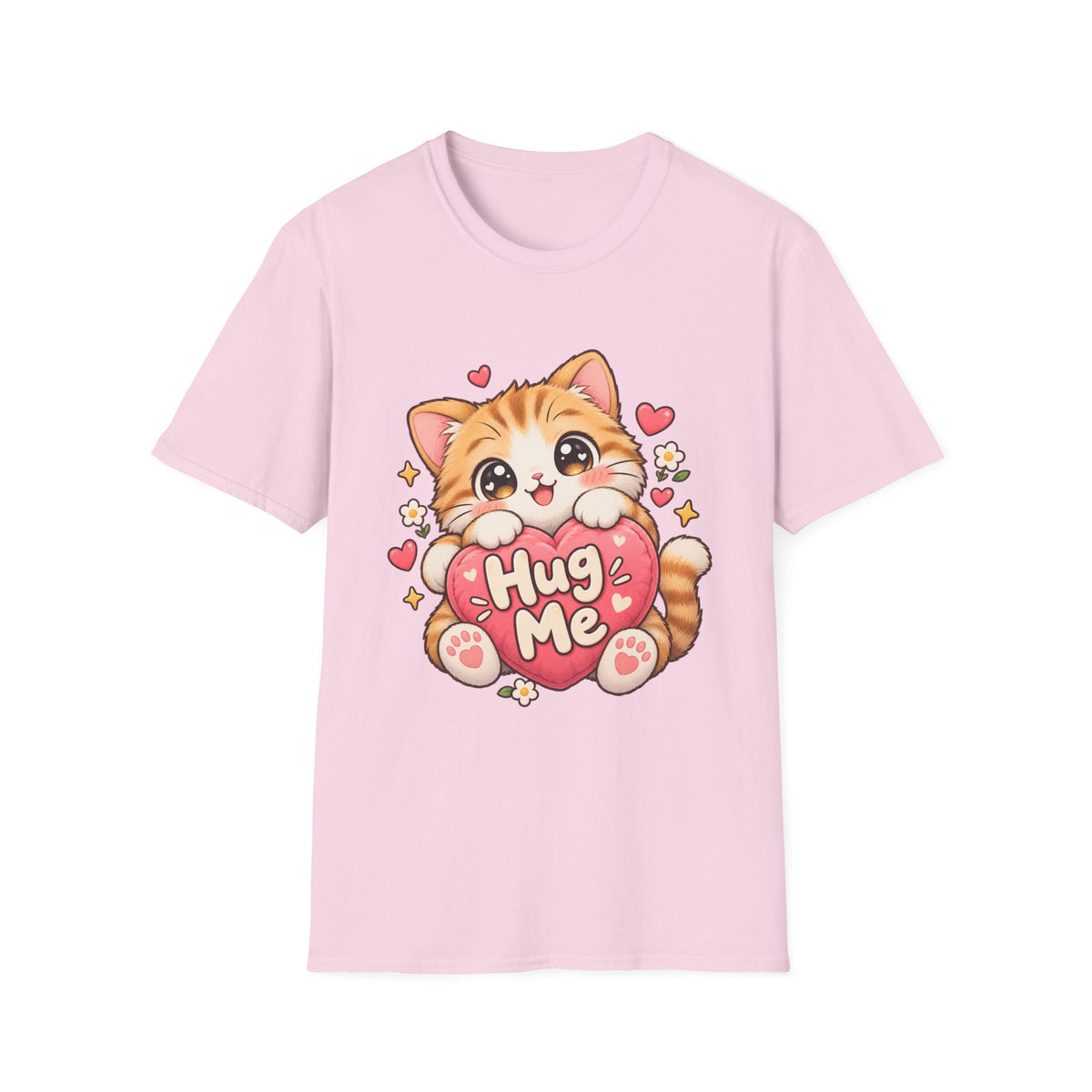 Cute Kitten "Hug Me" T-Shirt — Adorable Heart Cat Graphic Tee