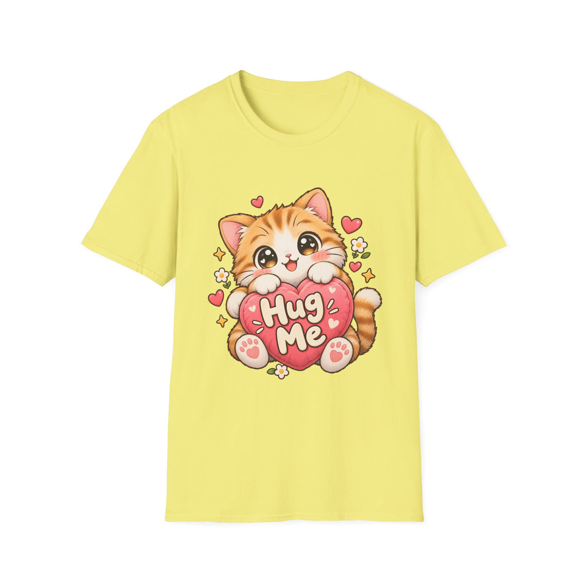 Cute Kitten "Hug Me" T-Shirt — Adorable Heart Cat Graphic Tee