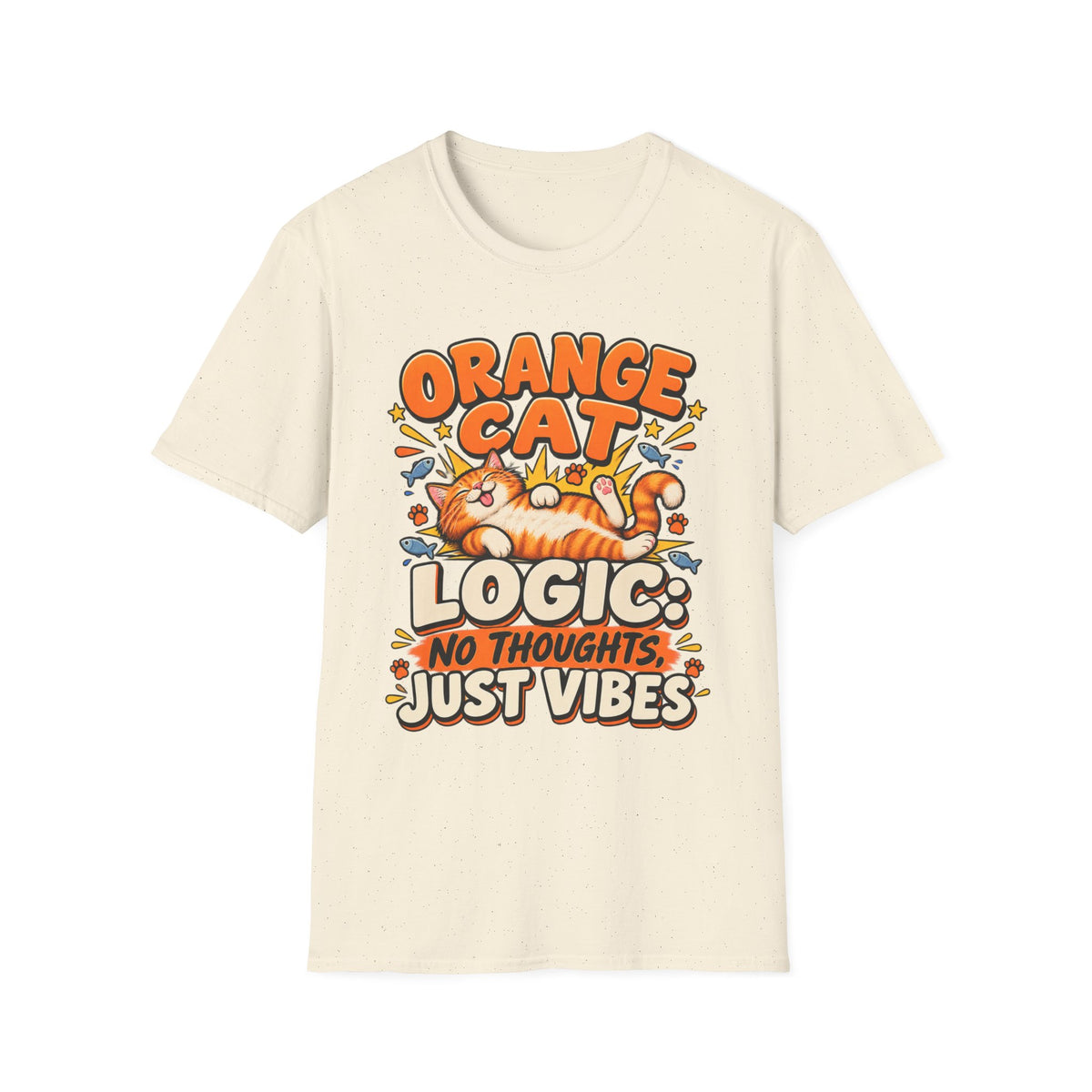 Orange Cat T‑Shirt — “Orange Cat Logic: No Thoughts, Just Vibes” Cute Retro Kitty Tee