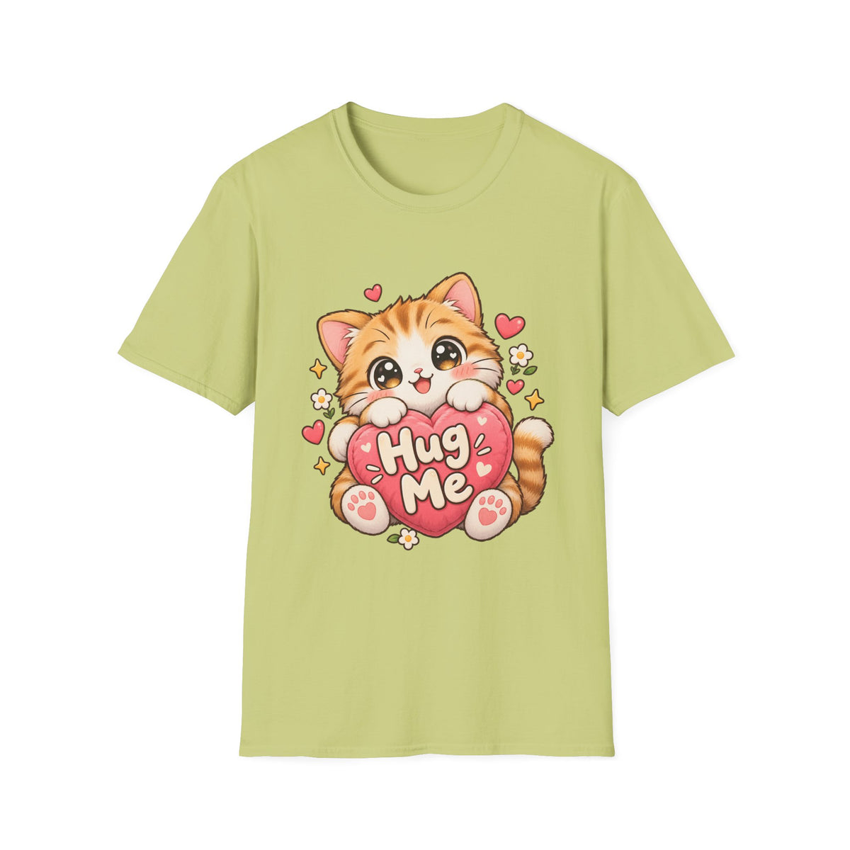 Cute Kitten "Hug Me" T-Shirt — Adorable Heart Cat Graphic Tee