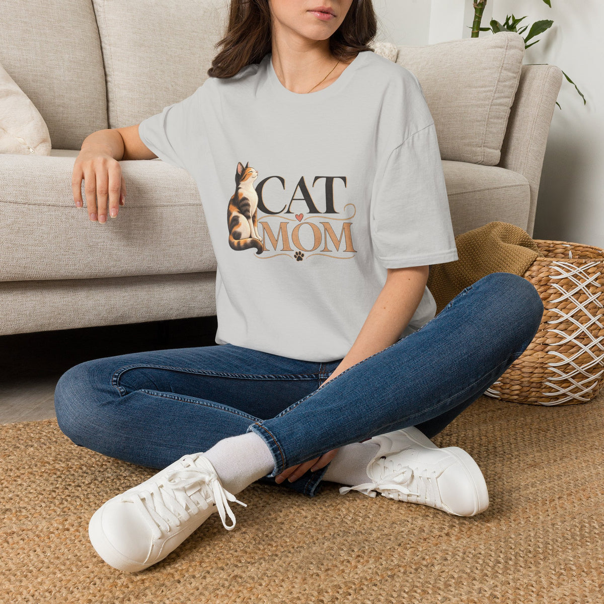 Cat Mom T‑Shirt — Cute Calico Cat Graphic Tee for Cat Lovers