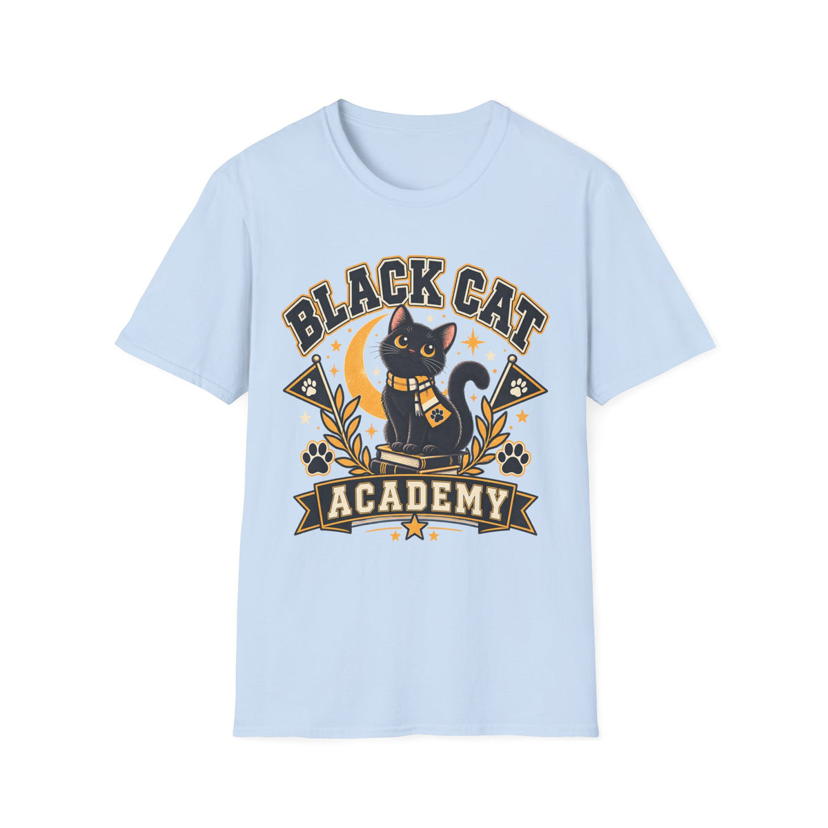 Black Cat Academy T-Shirt — Cute Witchy Cat Graphic Tee