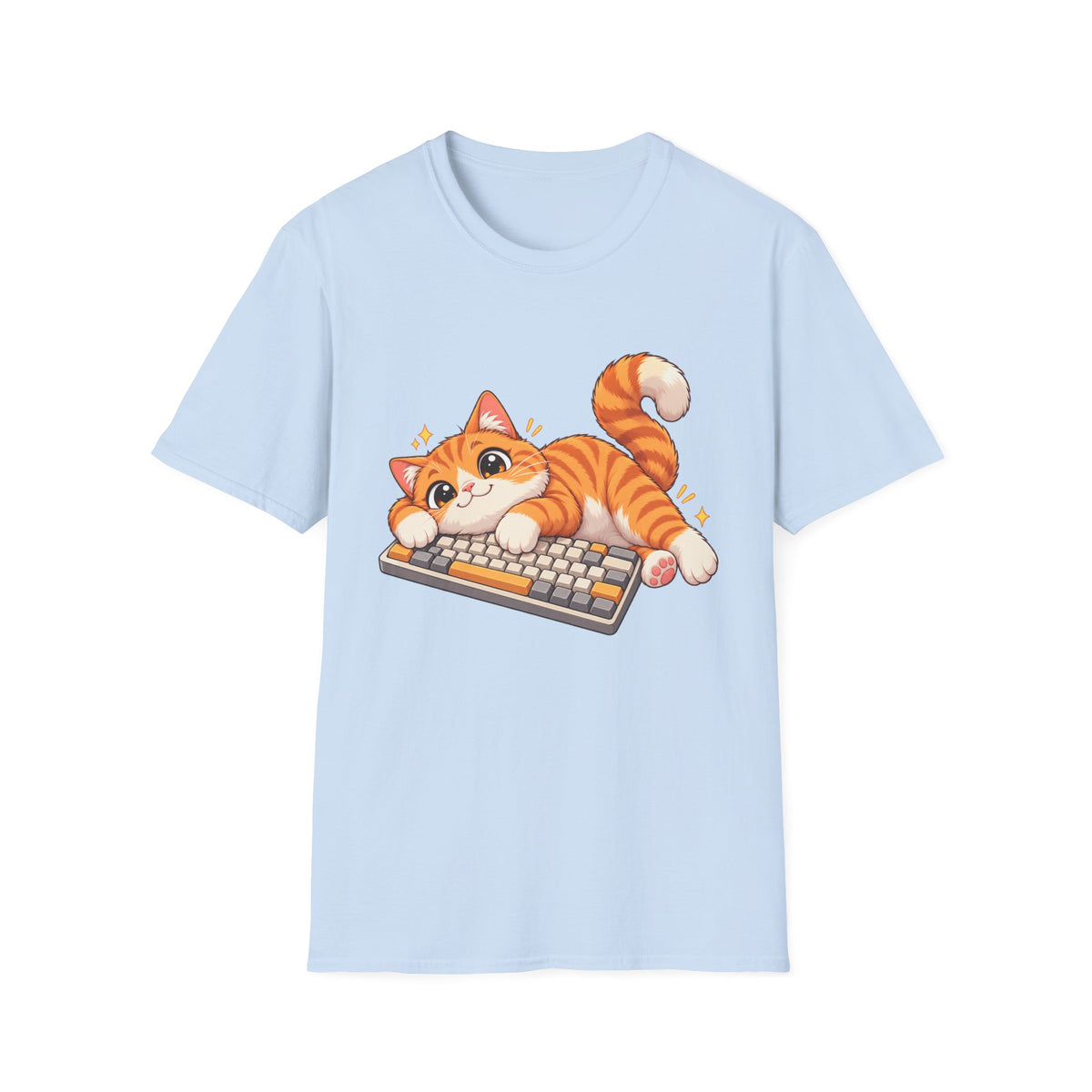 Cute Orange Kitty Playing on Keyboard T-Shirt