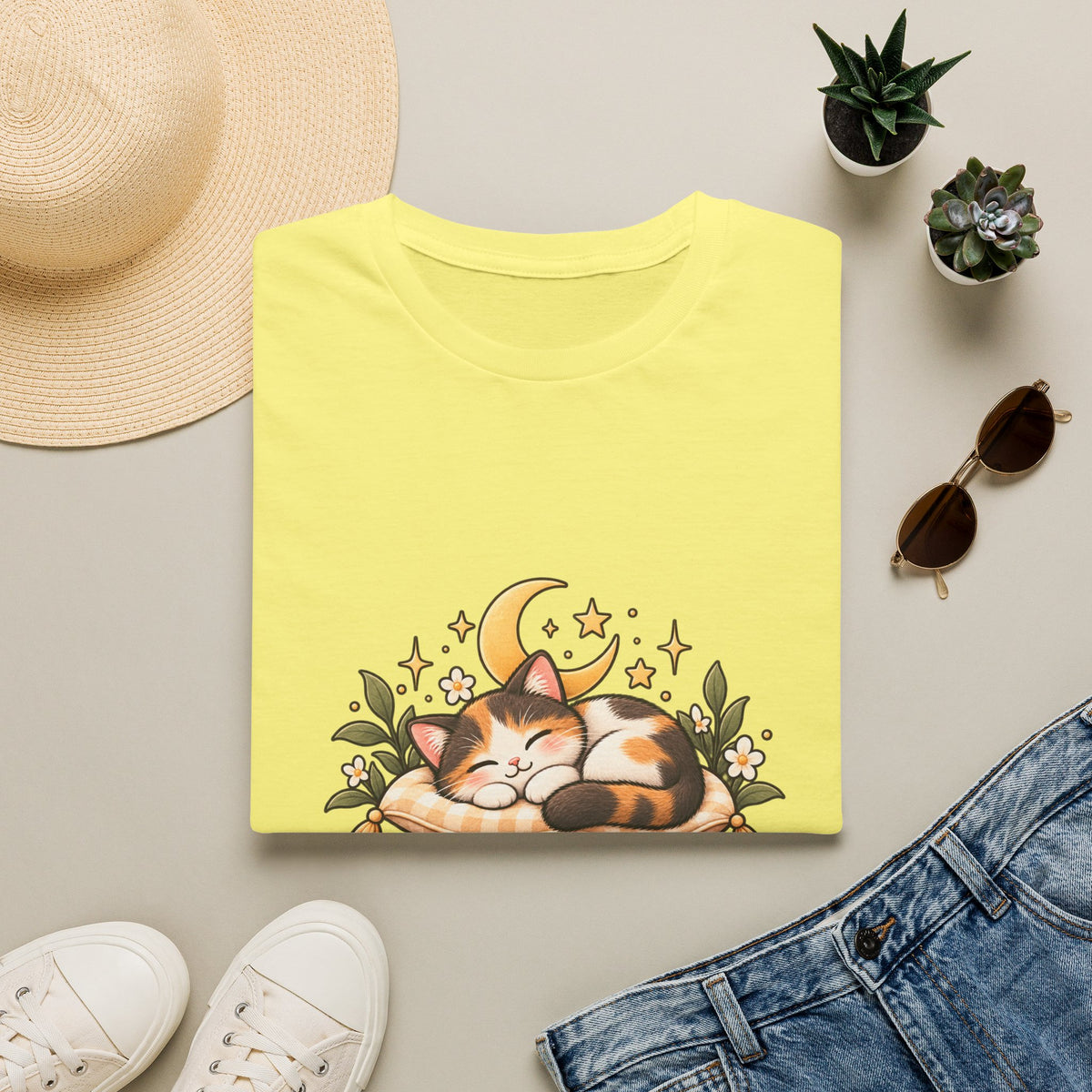 Cat Nap T-Shirt — Cute Sleeping Calico Cat Design