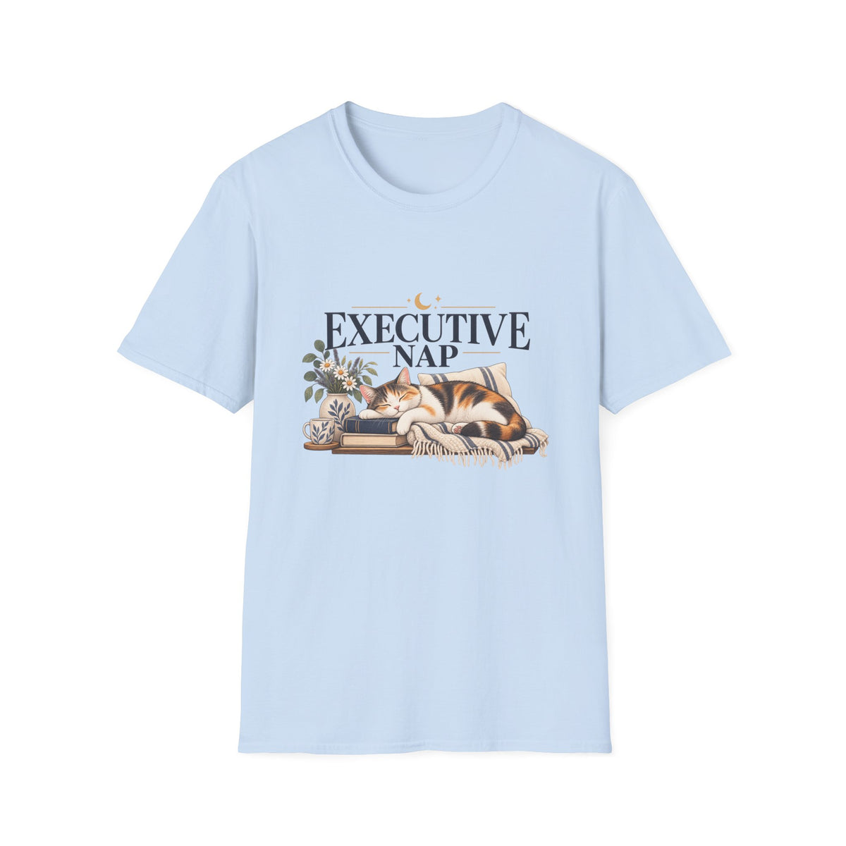 Executive Nap T-Shirt — Cute Cat Sleeping Graphic Tee for Cat Lovers